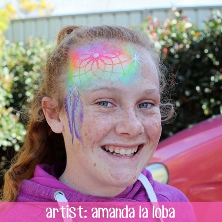 Amanda La Loba Rainbow face paint