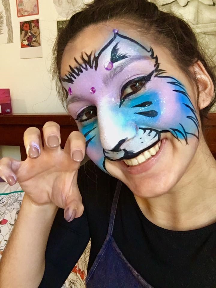 A Blue cat for this - Happy Henna Face Painting & Body Art
