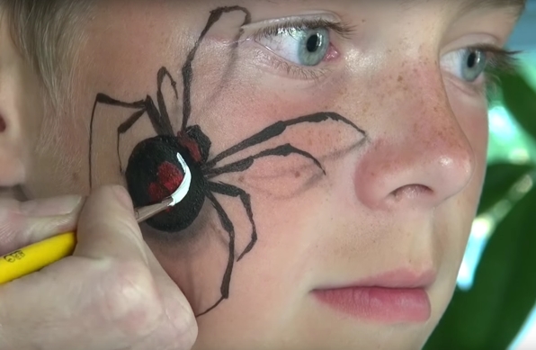 Facepaint redback spider